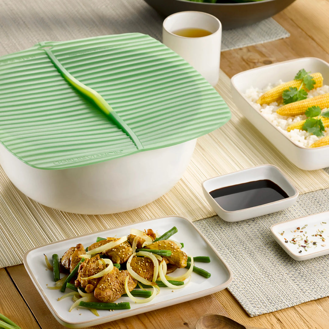 Charles Viancin Rectangular or Square Silicone Lid - Banana Leaf Design by Charles Viancin 14"x10" Rectangle Silicone Lid - Banana Leaf