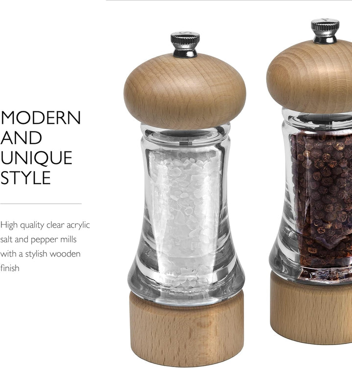 Beech Wood & Acrylic Salt & Pepper Mill Set by Cole & Mason