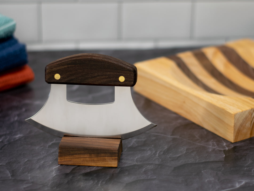 Ulu knife and bowl set