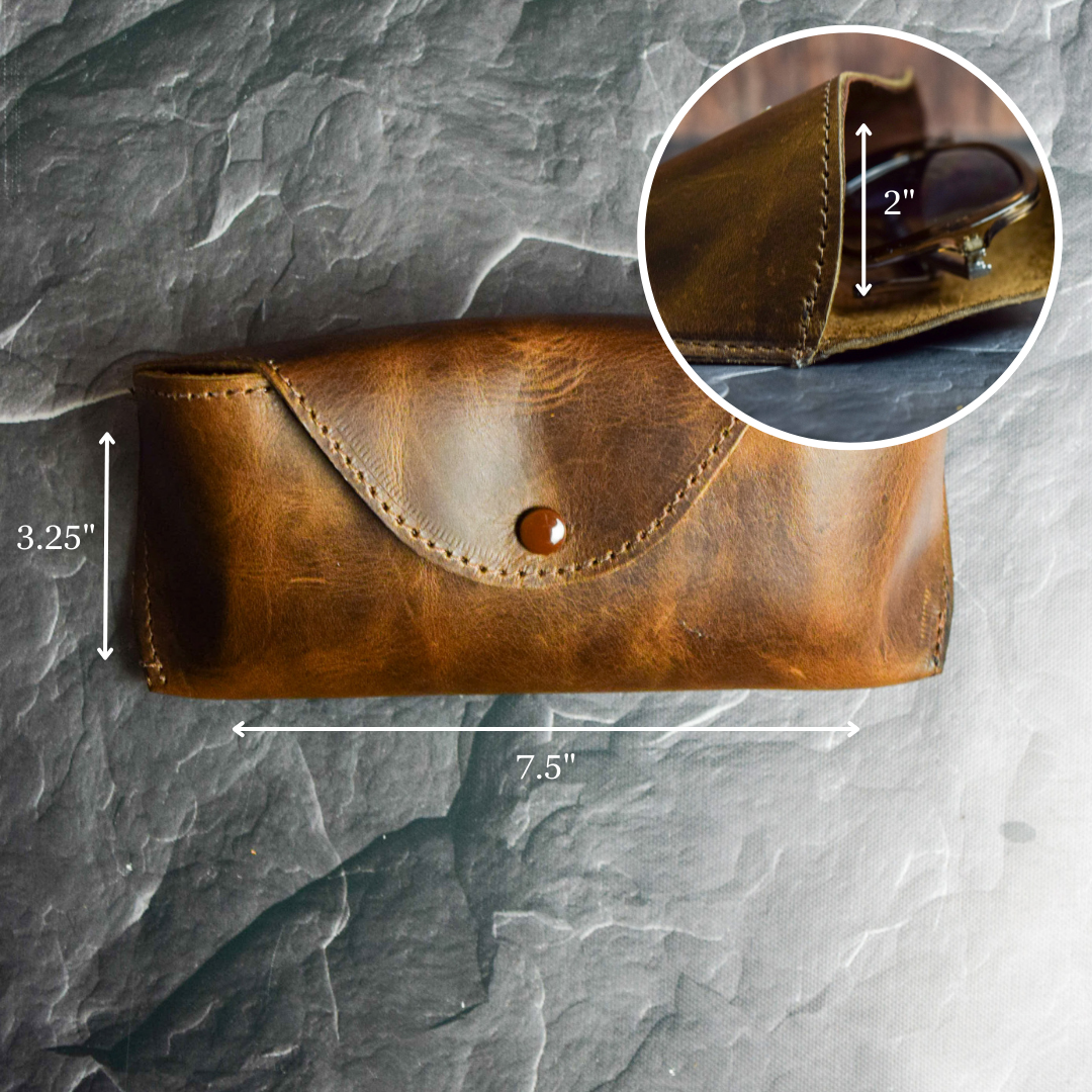 Brown Leather Sunglasses Case