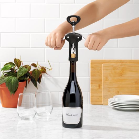 Cork screw wine and bottle opener