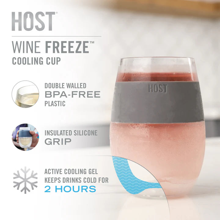 Plastic stemless wine glasses by Host