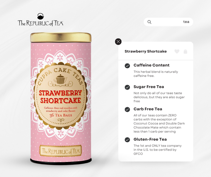 Strawberry Shortcake Rooibos Tea Bags by Republic of Tea