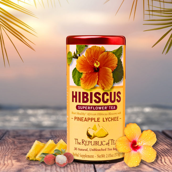 Pineapple lychee hibiscus tea