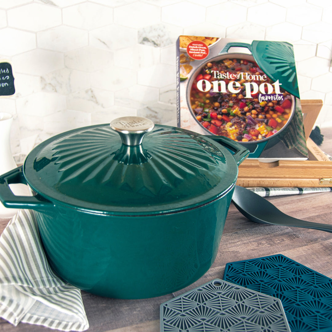 Taste of Home 5 Quart Enamel Cast Iron Dutch Oven