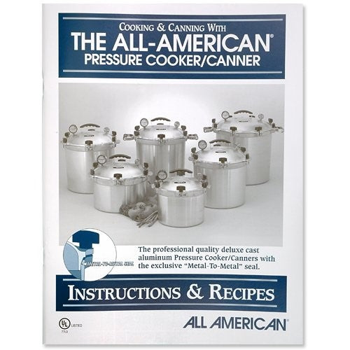 all american pressure cooking and canner instruction manual and recipe book