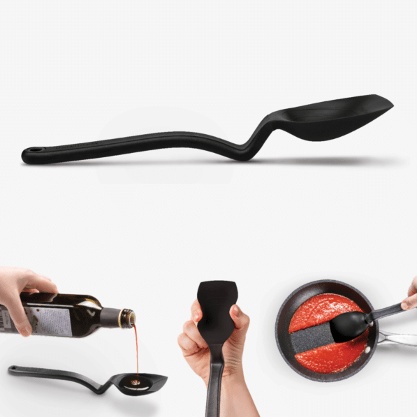 DreamFarm DreamFarm Supoon - Scrape, Stir, and Measure Silicone Spoon Black