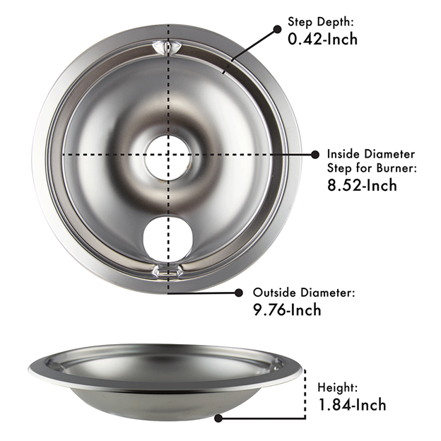 GE Drip Pan Set - Style B (3 small/1 large)  by Range Kleen