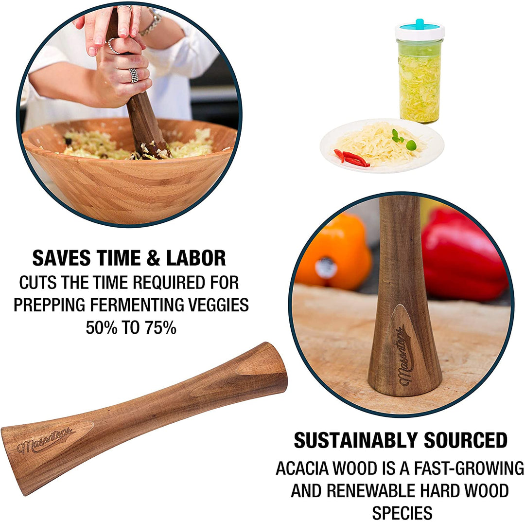 MasonTops Masontops Acacia Wood Pickle Packer / Tamper