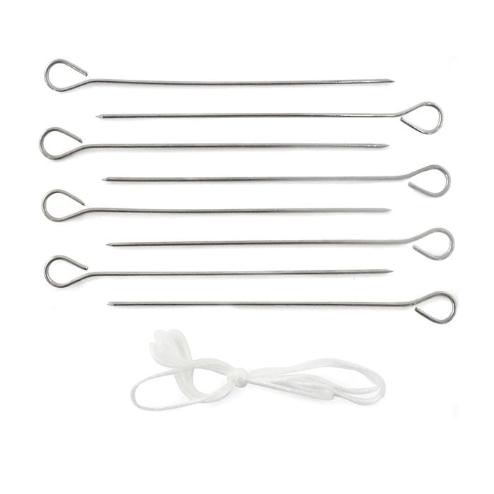 Norpro Norpro Stainless Steel Poultry Lacers and Lacing Cord -  Set of 8 Pins