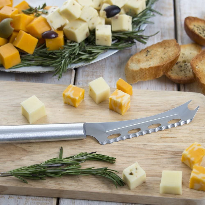 Rada Rada Cheese Knife - Stainless Steel Serrated Edge 9-5/8 Inches