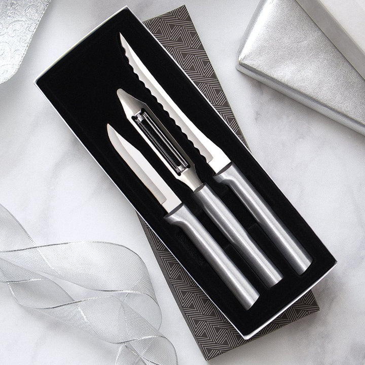 Rada Rada Cutlery Peel, Pare, & Slice Knife Set- Silver or Black