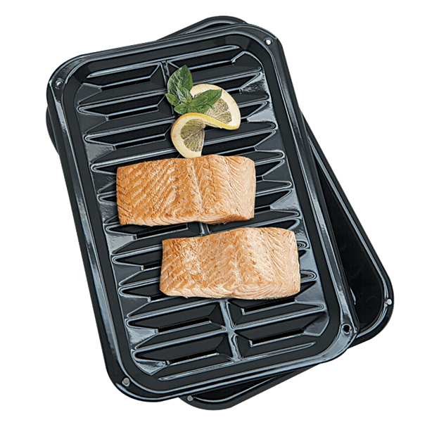 Range Kleen Range Kleen 2-Piece Heavy Duty Porcelain Broiler Pan & Grill - Toaster Oven Size