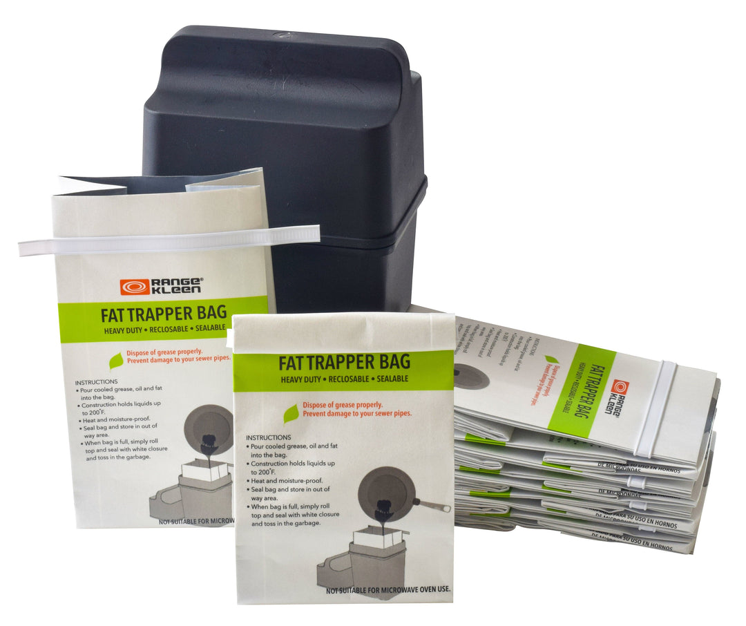 Range Kleen Fat Trapper Grease Disposal System - Storage Container PLUS 12 Disposable Storage Bags