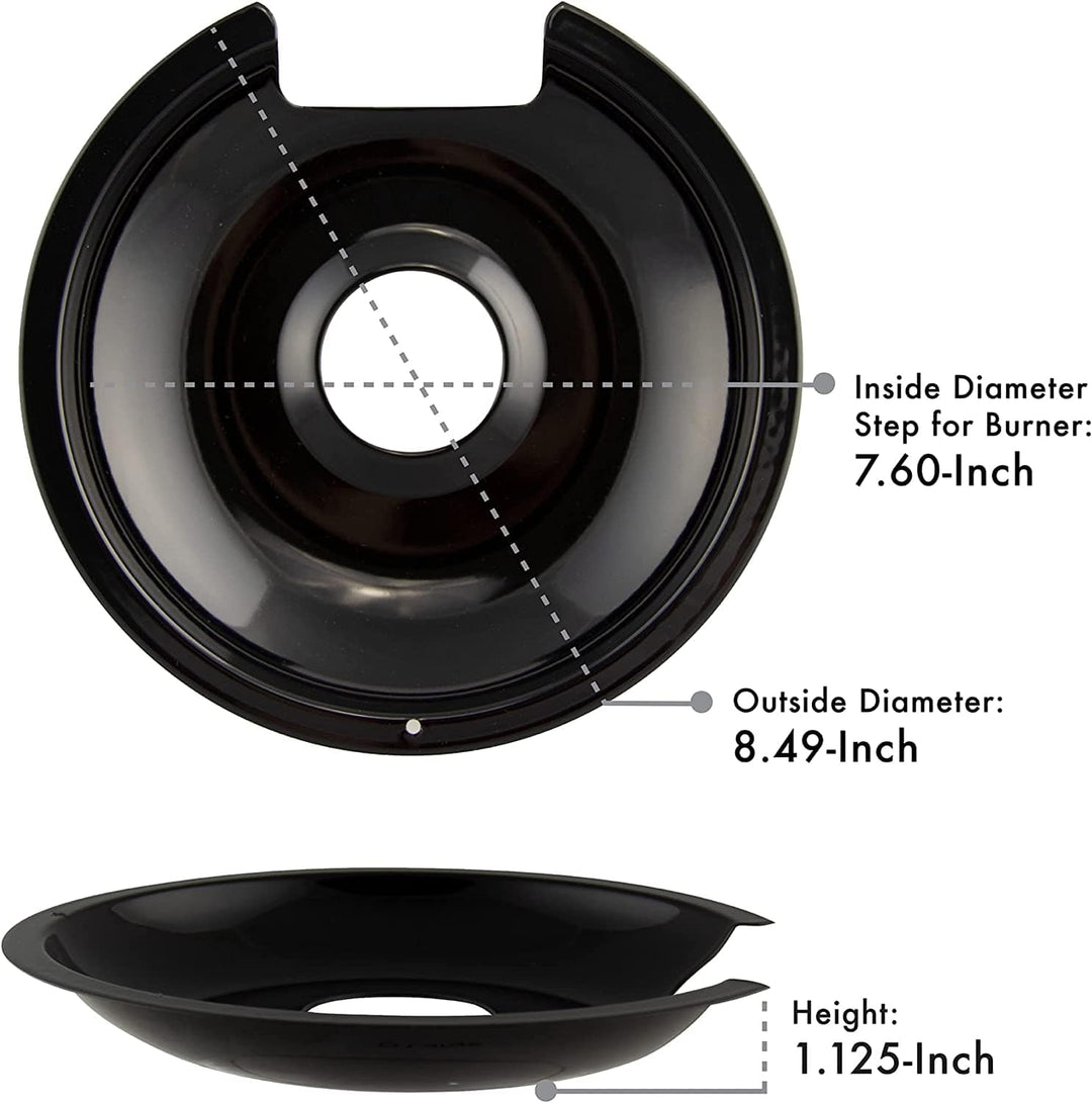 Range Kleen Range Kleen P1056RGE8 Style D Black Porcelain 4-Pack Drip Pans and Trim Rings for GE/Hotpoint