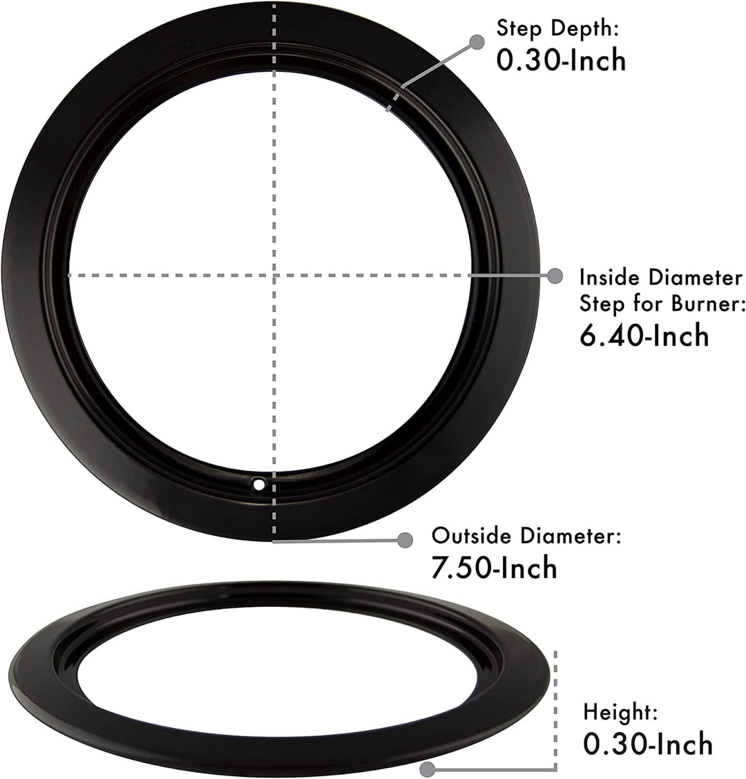 Range Kleen Range Kleen P1056RGE8 Style D Black Porcelain 4-Pack Drip Pans and Trim Rings for GE/Hotpoint