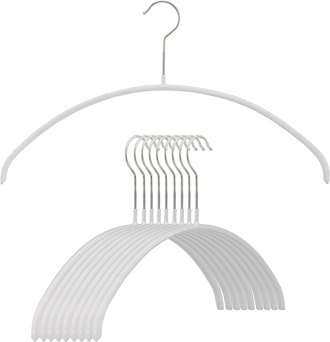 Reston Lloyd MAWA Curved, No-Bump, Non Slip, Space Saving Hangers, Set of 10 White