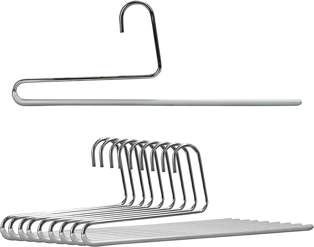 Reston Lloyd MAWA Reverse Hook Trouser / Pant Hangers, Set of 10 Silver