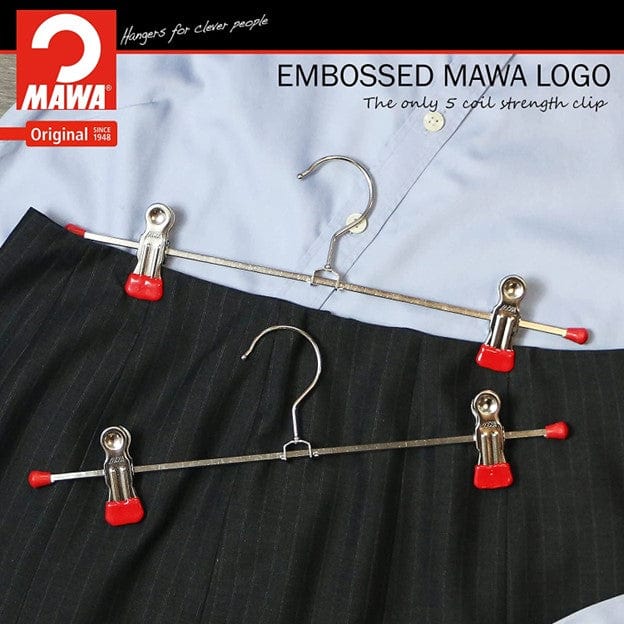 Reston Lloyd Mawa Set of 10, Non-Slip Hangers with Clips for Pants and Skirts