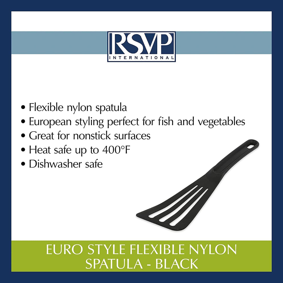 RSVP RSVP International European-Style Angled Spatula - Black Black