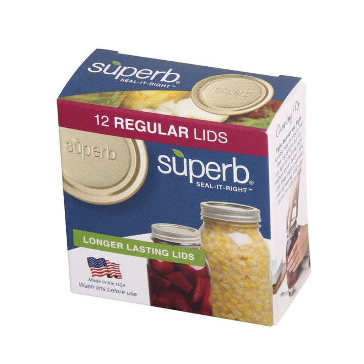 Superb Sealing Solutions Superb Canning Lids - Regular Mouth Mason Jar Lids 12 Lids