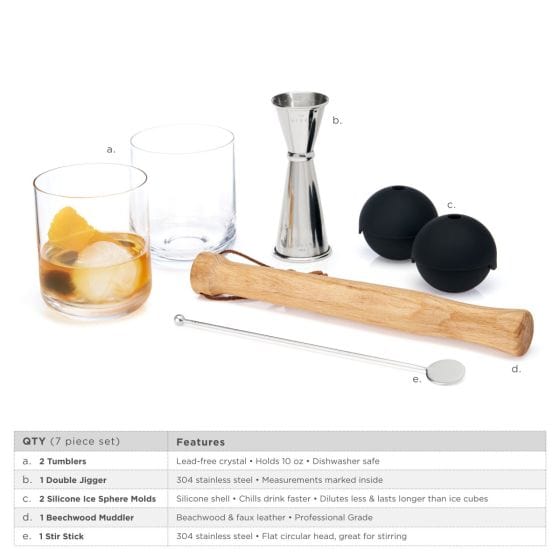 True Brands True Brands 7 Piece Muddled Cocktail Set by Viski®