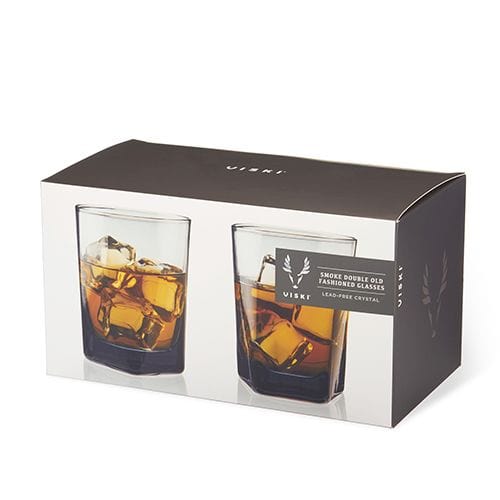 True Brands Viski Smoke Double Old Fashioned Glasses - Set of 2