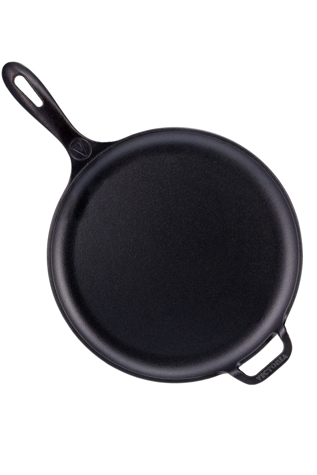 Victoria Cast Iron Victoria Cast Iron Pizza Pan/Comal - 12 inch with Long Handle and Helper Handle