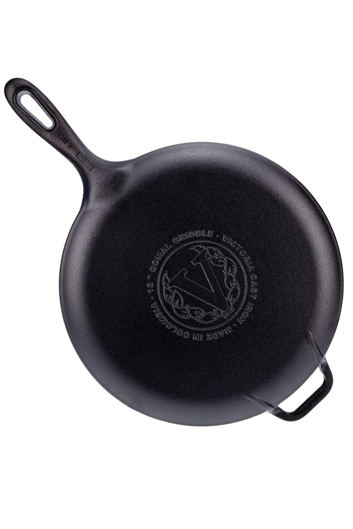 Victoria Cast Iron Victoria Cast Iron Pizza Pan/Comal - 12 inch with Long Handle and Helper Handle