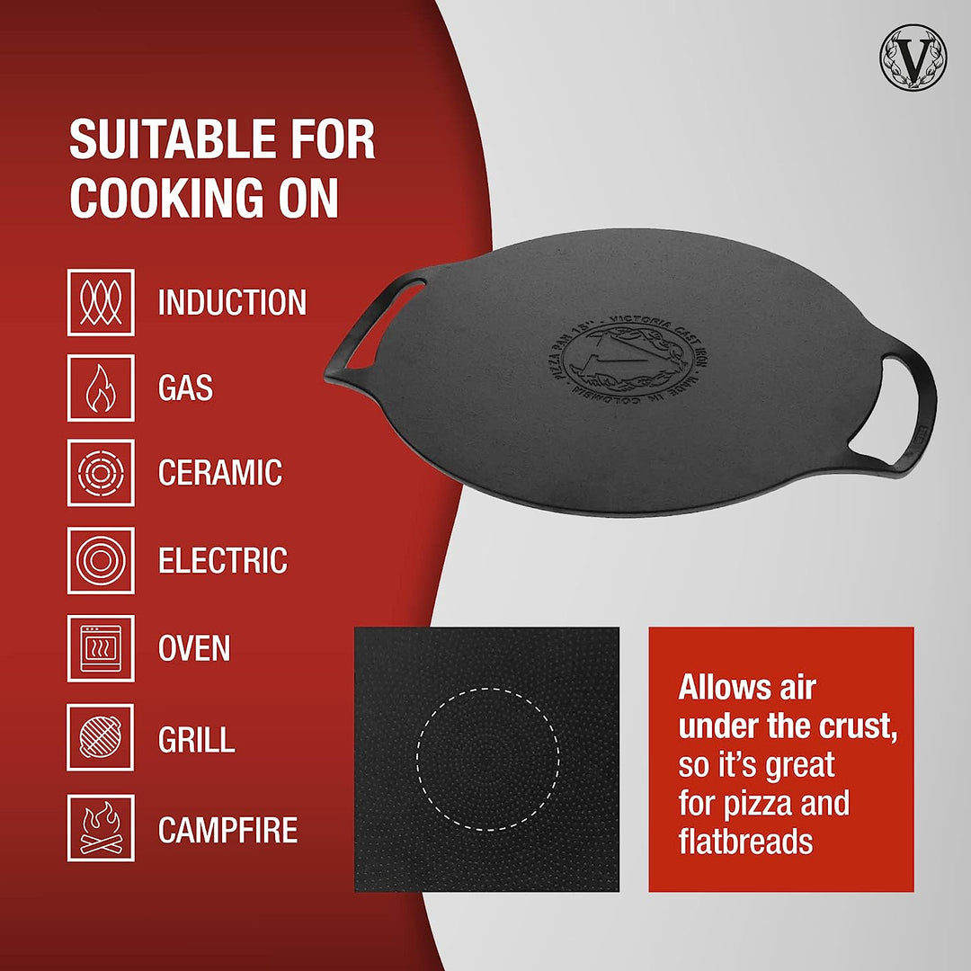 Victoria Cast Iron Victoria Cast Iron Pizza Pan/Comal - 15 inch